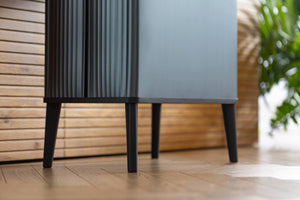 Pattumiera Tofino, Cestino portarifiuti, Bidone per raccolta differenziata, Mobile per spazzatura, 44x27 h69 cm, Blu