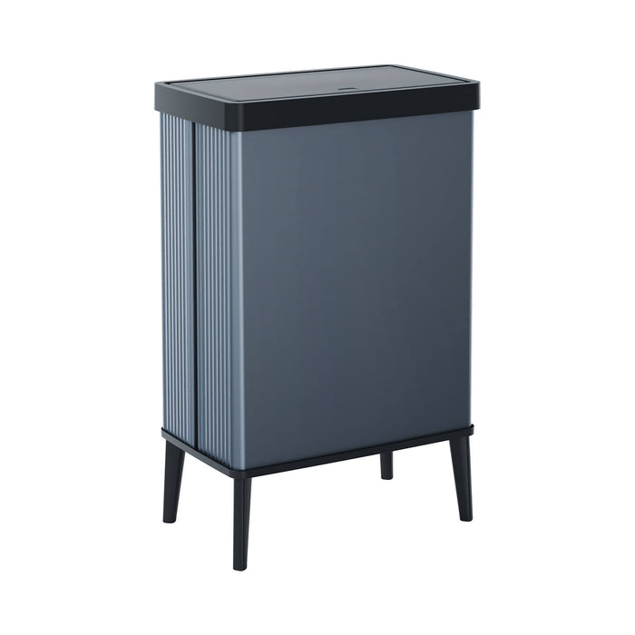 Pattumiera Tofino, Cestino portarifiuti, Bidone per raccolta differenziata, Mobile per spazzatura, 44x27 h69 cm, Blu