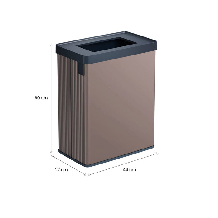 Pattumiera Longueuil, Cestino portarifiuti, Bidone per raccolta differenziata, Mobile per spazzatura, 44x27 h69 cm, Marrone