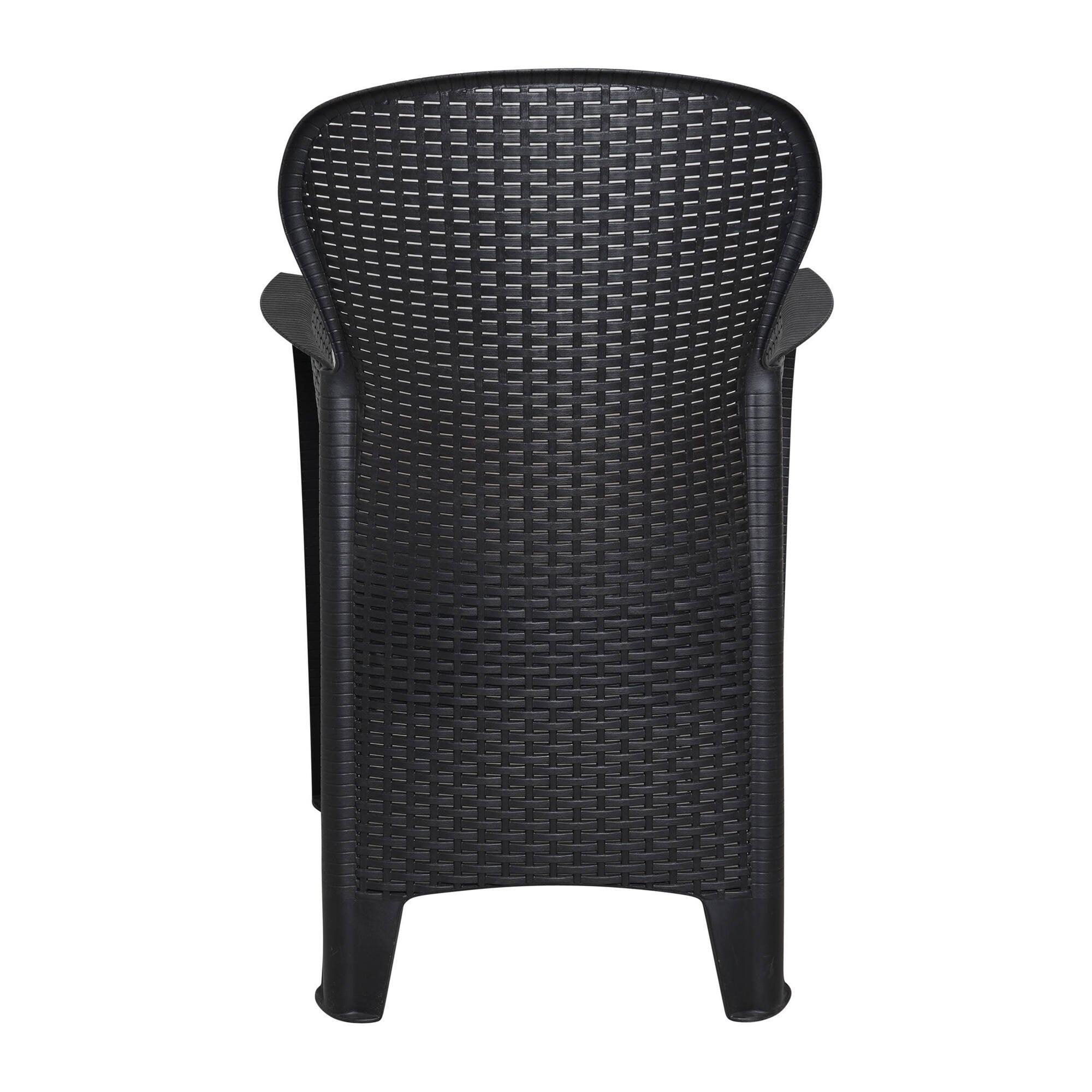 Set di 4 sedie da esterno Amilton, Seduta da giardino, Per indoor o outdoor, Con braccioli, Made in Italy, 59x57 h86 cm, Antracite