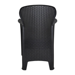 Set di 4 sedie da esterno Amilton, Seduta da giardino, Per indoor o outdoor, Con braccioli, Made in Italy, 59x57 h86 cm, Antracite