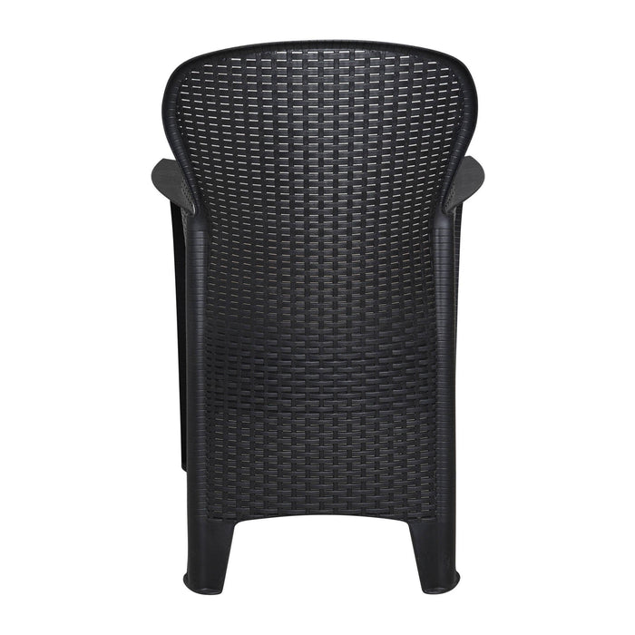 Set di 4 sedie da esterno Amilton, Seduta da giardino, Per indoor o outdoor, Con braccioli, Made in Italy, 59x57 h86 cm, Antracite