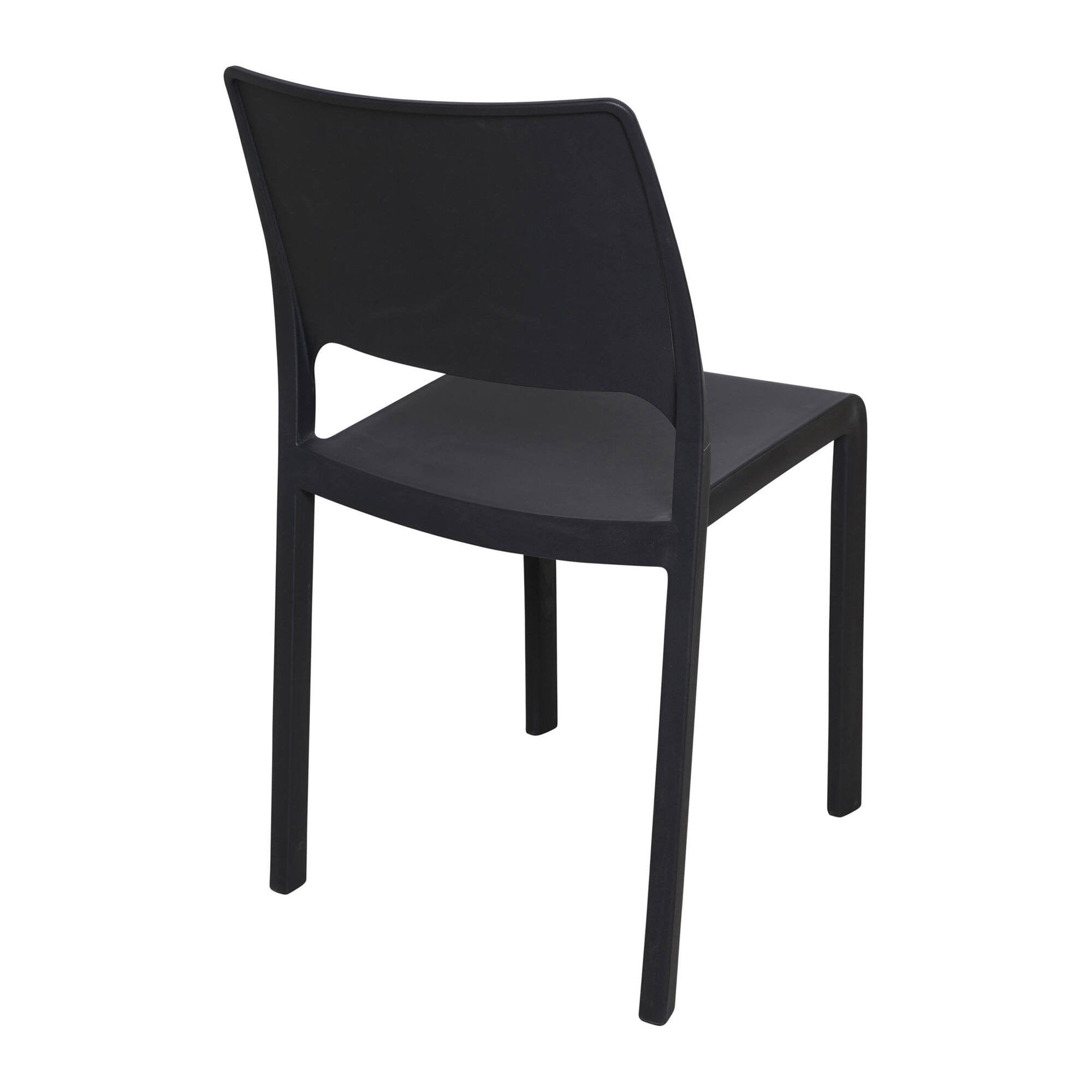 Set di 4 sedie da esterno Cereseto, Seduta da giardino, Per indoor o outdoor, Impilabile, Made in Italy, 47x53 h82 cm, Antracite