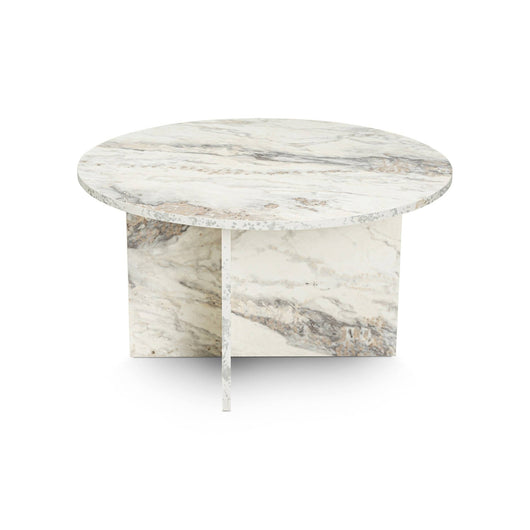 Tavolino da salotto Tamlin, Tavolo basso da caffè, Portariviste per divano, Ripiano da soggiorno, 80x80 h45 cm, Marmo