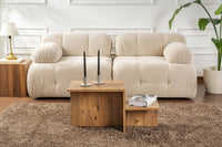 Tavolino da salotto Varian, Tavolo basso da caffè, Portariviste per divano, Ripiano da soggiorno, 80x40 h40 cm, Pino