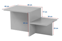 Tavolino da salotto Varian, Tavolo basso da caffè, Portariviste per divano, Ripiano da soggiorno, 80x40 h40 cm, Pino