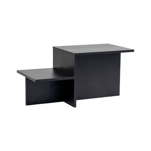 Tavolino da salotto Varian, Tavolo basso da caffè, Portariviste per divano, Ripiano da soggiorno, 80x40 h40 cm, Nero