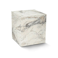 Tavolino da salotto Imogen, Tavolo basso da caffè, Portariviste per divano, Ripiano da soggiorno, 45x45 h50 cm, Marmo
