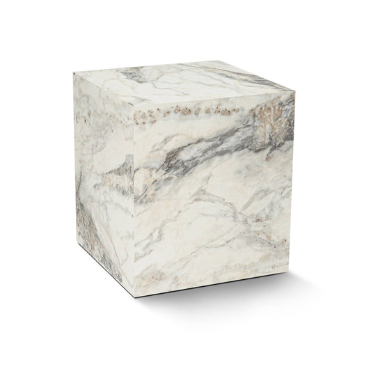 Tavolino da salotto Imogen, Tavolo basso da caffè, Portariviste per divano, Ripiano da soggiorno, 45x45 h50 cm, Marmo