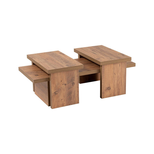 Tavolino da salotto Amarantha, Tavolo basso da caffè, Portariviste per divano, Ripiano da soggiorno, 110x45 h42 cm, Pino