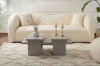 Tavolino da salotto Amarantha, Tavolo basso da caffè, Portariviste per divano, Ripiano da soggiorno, 110x45 h42 cm, Grigio