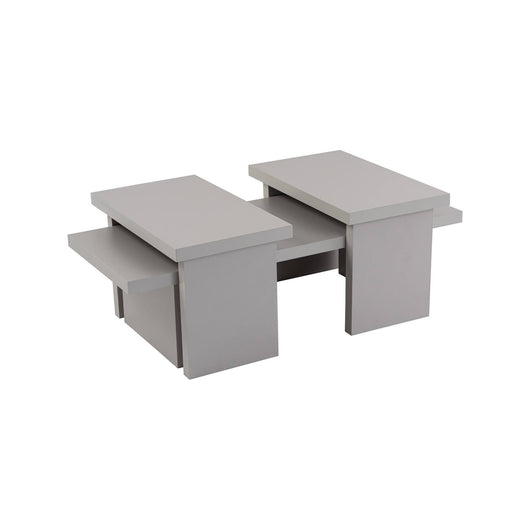 Tavolino da salotto Amarantha, Tavolo basso da caffè, Portariviste per divano, Ripiano da soggiorno, 110x45 h42 cm, Grigio