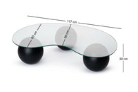 Tavolino da salotto Sawyer, Tavolo basso da caffè, Portariviste per divano, Ripiano da soggiorno, 117x60 h30 cm, Nero