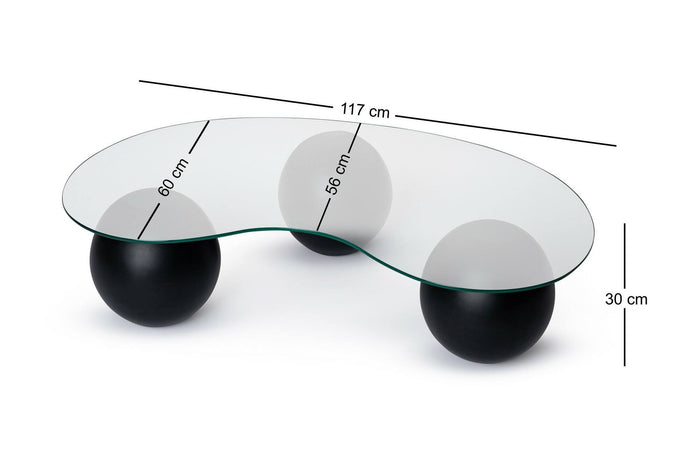 Tavolino da salotto Sawyer, Tavolo basso da caffè, Portariviste per divano, Ripiano da soggiorno, 117x60 h30 cm, Nero