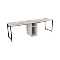 Scrivania Violet, Scrittoio multiuso, Tavolo per ufficio porta PC, Piano di lavoro, 240x60 h74 cm, Marmo e Nero