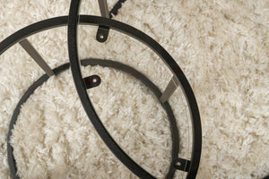 Set di 2 tavolini da salotto Xaden, Tavolo basso da caffè, Portariviste per divano, Ripiano da soggiorno, 60x60 h43 cm, Nero e Trasparente