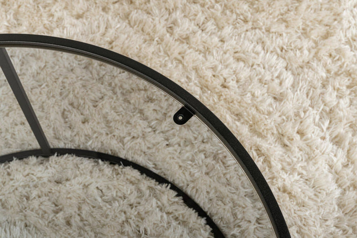 Tavolino da salotto Geralt, Tavolo basso da caffè, Portariviste per divano, Ripiano da soggiorno, 80x80 h43 cm, Nero e Grigio