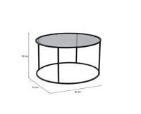 Tavolino da salotto Geralt, Tavolo basso da caffè, Portariviste per divano, Ripiano da soggiorno, 80x80 h43 cm, Nero e Grigio