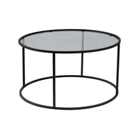 Tavolino da salotto Geralt, Tavolo basso da caffè, Portariviste per divano, Ripiano da soggiorno, 80x80 h43 cm, Nero e Grigio