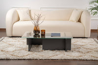 Tavolino da salotto Kallias, Tavolo basso da caffè, Portariviste per divano, Ripiano da soggiorno, 105x65 h30 cm, Antracite