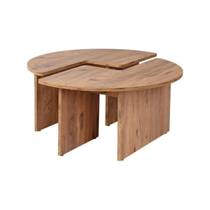 Tavolino da salotto Tairn, Tavolo basso da caffè, Portariviste per divano, Ripiano da soggiorno, 90x90 h41 cm, Pino