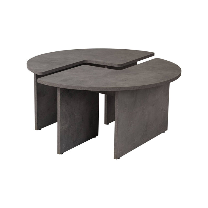 Tavolino da salotto Tairn, Tavolo basso da caffè, Portariviste per divano, Ripiano da soggiorno, 90x90 h41 cm, Grigio