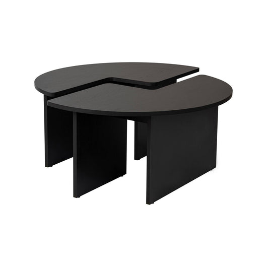 Tavolino da salotto Tairn, Tavolo basso da caffè, Portariviste per divano, Ripiano da soggiorno, 90x90 h41 cm, Nero