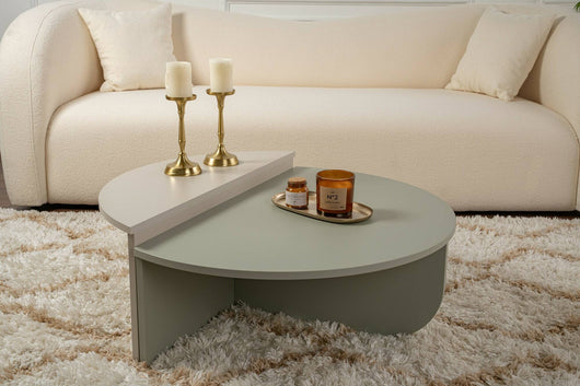 Tavolino da salotto Dain, Tavolo basso da caffè, Portariviste per divano, Ripiano da soggiorno, 90x60 h35 cm, Verde