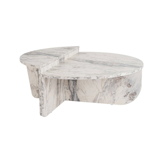 Tavolino da salotto Dain, Tavolo basso da caffè, Portariviste per divano, Ripiano da soggiorno, 90x60 h35 cm, Marmo