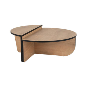 Tavolino da salotto Dain, Tavolo basso da caffè, Portariviste per divano, Ripiano da soggiorno, 90x60 h35 cm, Quercia e Nero