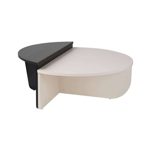 Tavolino da salotto Dain, Tavolo basso da caffè, Portariviste per divano, Ripiano da soggiorno, 90x60 h35 cm, Bianco e Nero