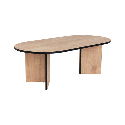 Tavolino da salotto Elain, Tavolo basso da caffè, Portariviste per divano, Ripiano da soggiorno, 119x60 h40 cm, Quercia e Nero