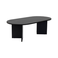 Tavolino da salotto Elain, Tavolo basso da caffè, Portariviste per divano, Ripiano da soggiorno, 119x60 h40 cm, Nero