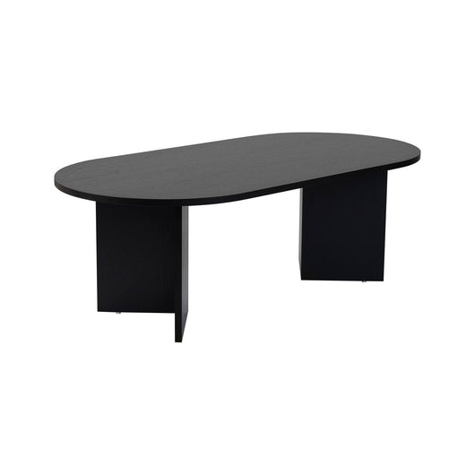 Tavolino da salotto Elain, Tavolo basso da caffè, Portariviste per divano, Ripiano da soggiorno, 119x60 h40 cm, Nero