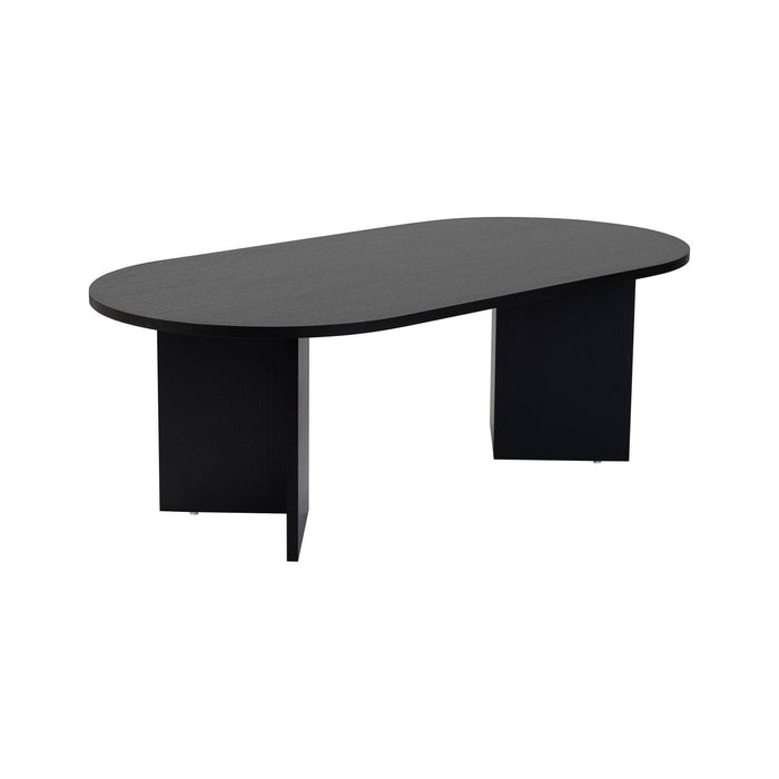 Tavolino da salotto Elain, Tavolo basso da caffè, Portariviste per divano, Ripiano da soggiorno, 119x60 h40 cm, Nero