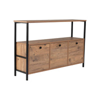 Consolle Nesta, Tavolo multiuso, Mobiletto d'appoggio, Scrivania da corridoio, 120x30 h75 cm, Pino e Nero