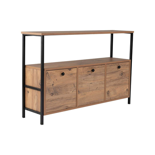 Consolle Nesta, Tavolo multiuso, Mobiletto d'appoggio, Scrivania da corridoio, 120x30 h75 cm, Pino e Nero