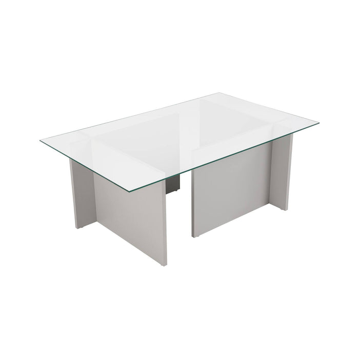 Tavolino da salotto Azriel, Tavolo basso da caffè, Portariviste per divano, Ripiano da soggiorno, 105x65 h40 cm, Grigio