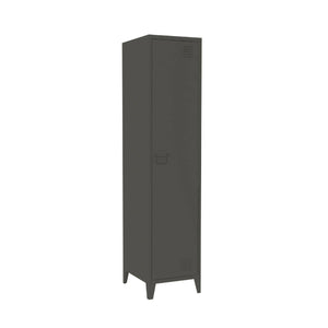 Mobile colonna Soleto, Pensile bagno o cucina, Armadio alto multifunzione, Mobiletto multiuso, 38x38 h180 cm, Ardesia