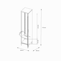 Mobile colonna Soleto, Pensile bagno o cucina, Armadio alto multifunzione, Mobiletto multiuso, 38x38 h180 cm, Panna