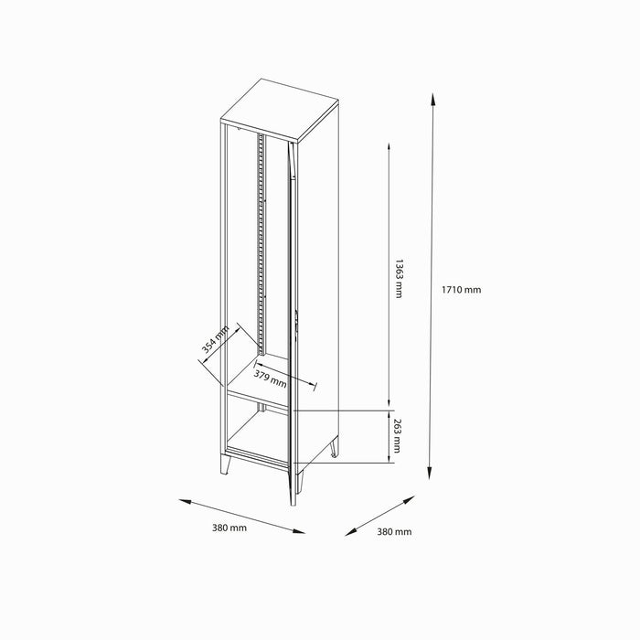 Mobile colonna Soleto, Pensile bagno o cucina, Armadio alto multifunzione, Mobiletto multiuso, 38x38 h180 cm, Panna