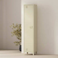 Mobile colonna Soleto, Pensile bagno o cucina, Armadio alto multifunzione, Mobiletto multiuso, 38x38 h180 cm, Panna