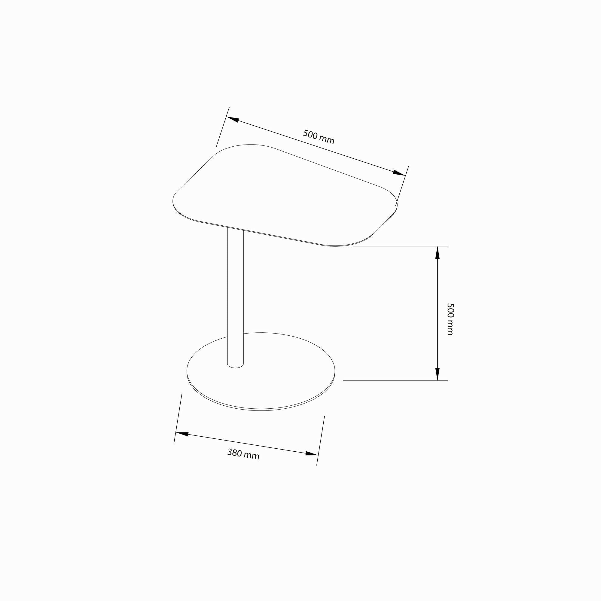 Tavolino da salotto Niccone, Tavolo basso da caffè, Portariviste per divano, Ripiano da soggiorno, 50x38 h50 cm, Panna