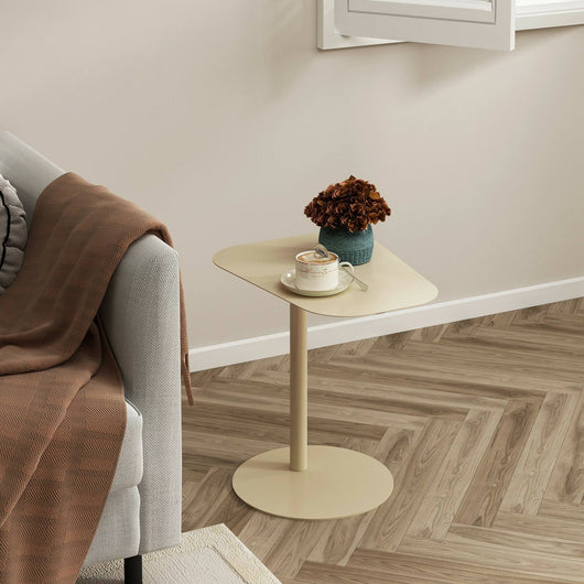Tavolino da salotto Niccone, Tavolo basso da caffè, Portariviste per divano, Ripiano da soggiorno, 50x38 h50 cm, Panna