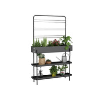 Fioriera Paganella, Complemento d'arredo, Articolo decorativo, Accessorio d'arredo, 96x24 h155 cm, Ardesia