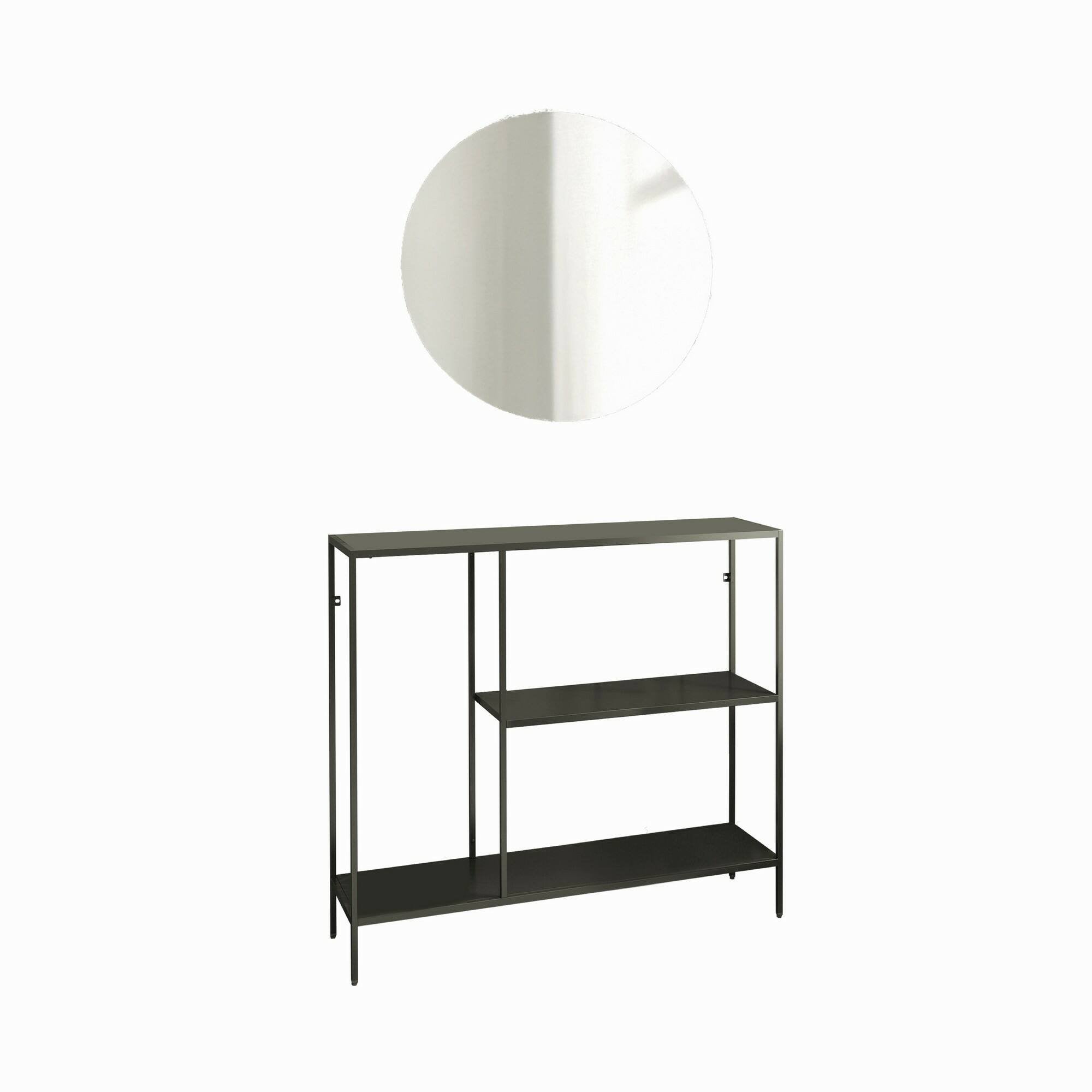 Consolle Noto, Tavolo multiuso, Mobiletto d'appoggio, Scrivania da corridoio, 80x30 h80 cm, Ardesia