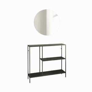 Consolle Noto, Tavolo multiuso, Mobiletto d'appoggio, Scrivania da corridoio, 80x30 h80 cm, Ardesia