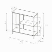 Consolle Noto, Tavolo multiuso, Mobiletto d'appoggio, Scrivania da corridoio, 80x30 h80 cm, Ardesia