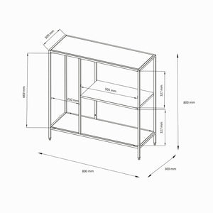Consolle Noto, Tavolo multiuso, Mobiletto d'appoggio, Scrivania da corridoio, 80x30 h80 cm, Ardesia