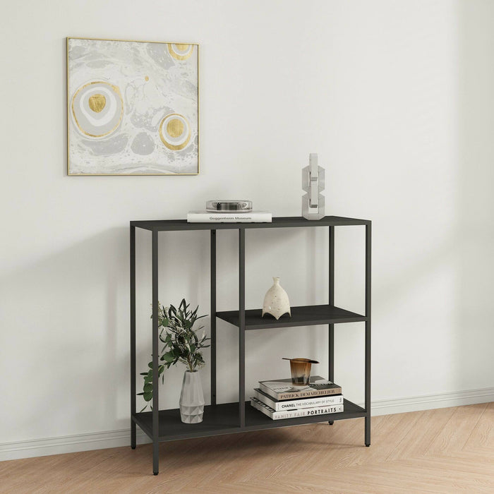 Consolle Noto, Tavolo multiuso, Mobiletto d'appoggio, Scrivania da corridoio, 80x30 h80 cm, Ardesia